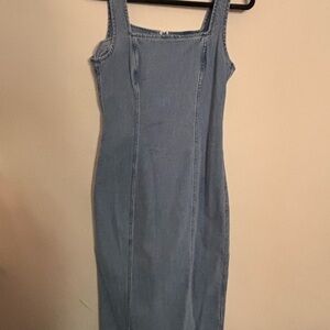Abercrombie & Fitch Light Blue Denim Midi Dress